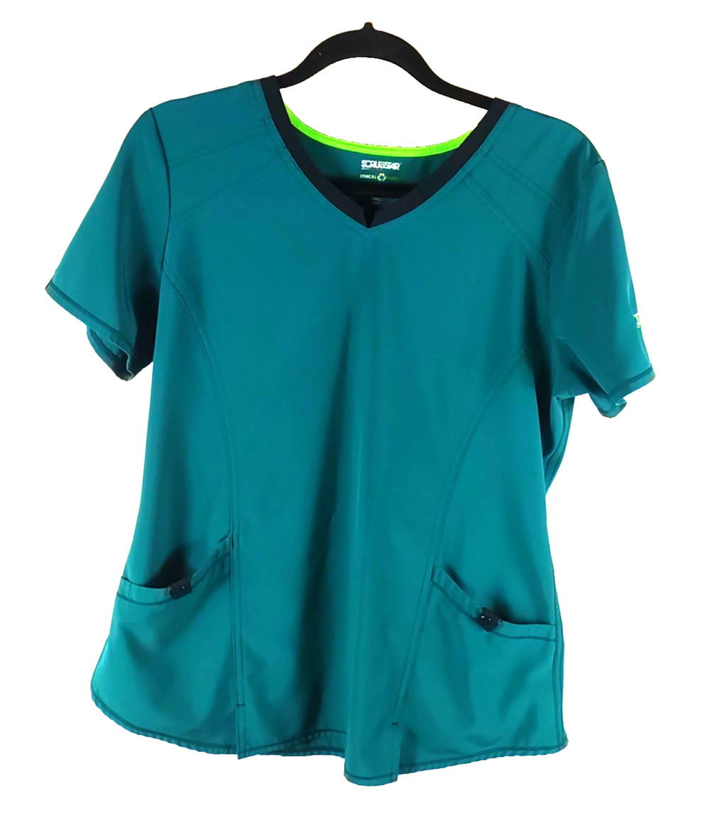 Scrub Star Women's Scrub Top Size Medium Green Medical Nursing